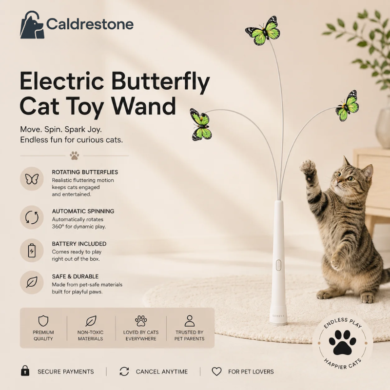 Wondimagegne Electric Butterfly Cat Toy Wand